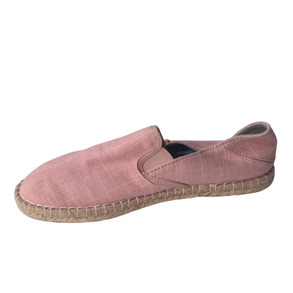 OluKai Kaula Paa Kapa Rose Pink Linen Espadrille Slip On Shoes Womens Sz 6